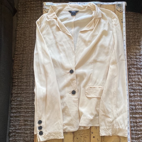 BODY BY VICTORIAS SECRET 100% SILK BLAZER SILK OVERSIZED BLAZER SUIT JACKET 6 - Picture 3 of 16